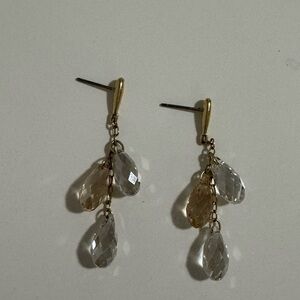 Swarovski Gold and Clear Crystal Earrings